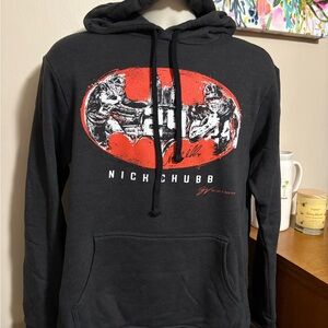 Nick Chubb Black Graphic Hoodie by GV Art & Design